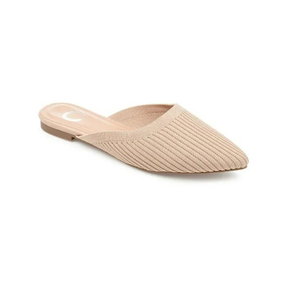 NWOB Journee Collection Women's Aniee Flat Slip On Slip-On Mule Beige Size 6 - Picture 1 of 7